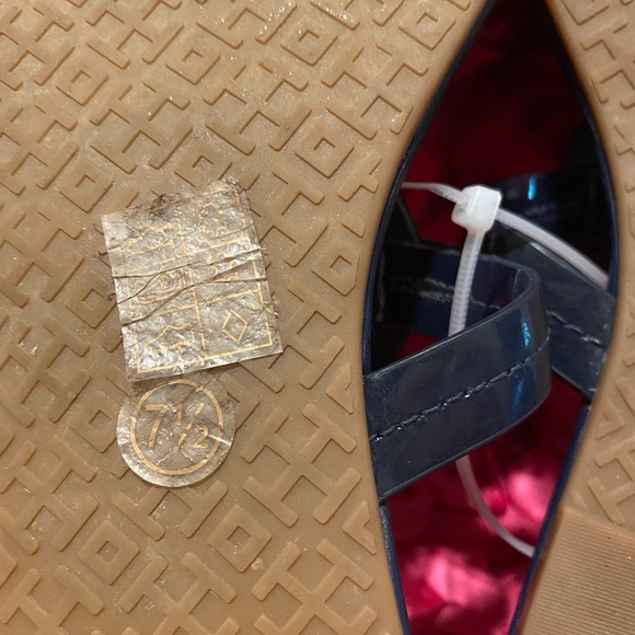 Tory Burch Miller T Logo Rainbow Patent Sandals - Picture 7 of 8